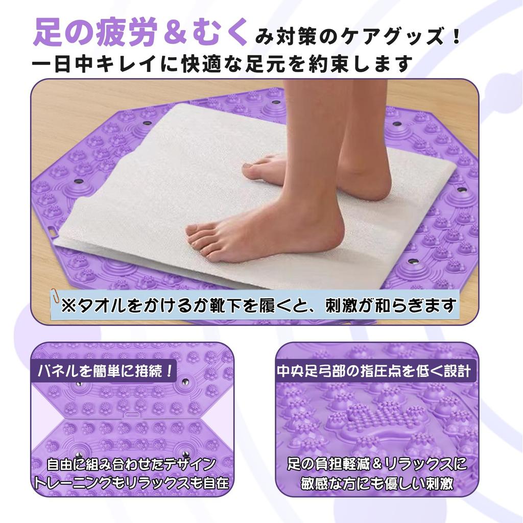 YOKELLMUX Foot Reflexology Shiatsu Foot Massager for Foot Loss and Fatigue for Home Foot Home and Office Round Mat, Board, Relief, Ergonomic,