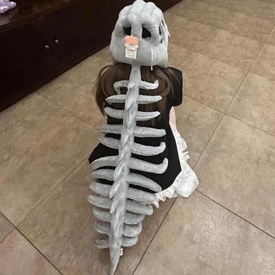 Halloween Realistic Dinosaur Skeleton Costume Set Dinosaur Headdress Spine Cosplay Supplies Role Play Props For Adults Kids