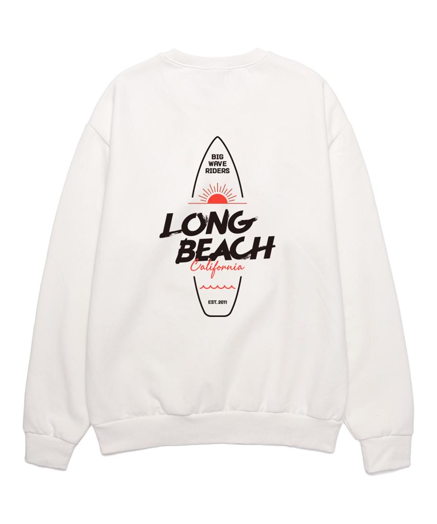 VANNWORKS Long Beach California Oversized Sweatshirt (Vls0008) White (Type A)