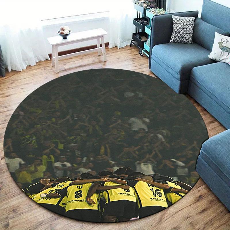 Beitar Jerusalem F.C Runder Teppich, Teppich für Wohnzimmer Schlafzimmer Sofa Spielzimmer Dekoration, Rutschfeste Fußmatte