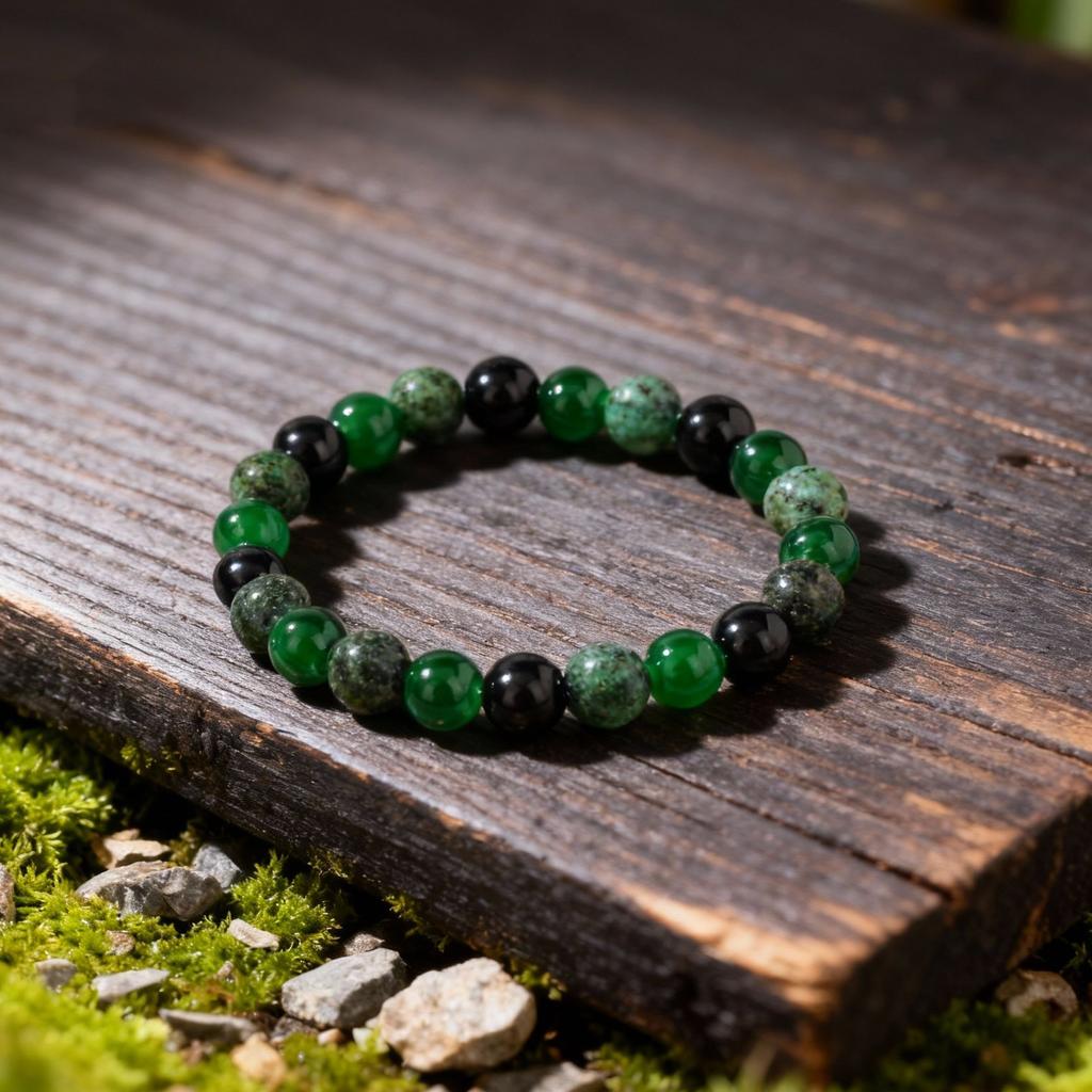 Festive Gifts Green Agate African Turquoise Black Onyx Beaded Bracelet Natural Fashion Jewelry For Men Women Daily Wear Gift
