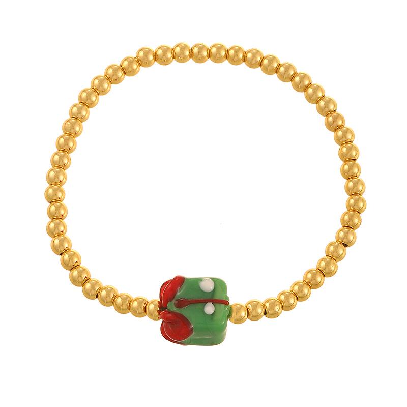 Festive Gingerbread Man Beaded Bracelet: Unique, Colorful Design for Women - Perfect Autumn/Winter Layered Best Friend Gift
