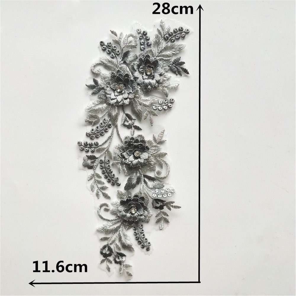 

Серый I Полиэстер Вышивка Трехмерный Одиночный Цветок Бисер Шитье Кружево DIY Украшение С Воротником Аксессуары для Одежды Аксессуары Style 1363 (1 piece)