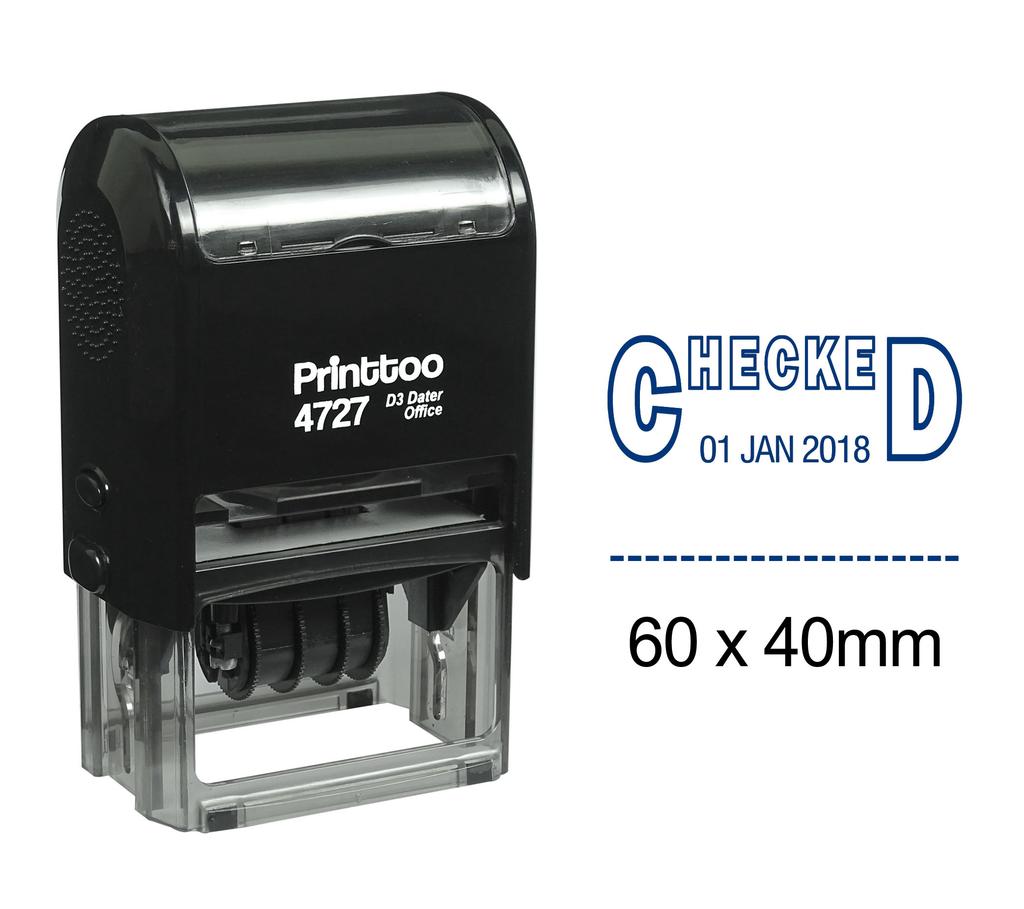 Printtoo Dater Stamp Self Inking With Checked Text Date Rubber Stamp Office