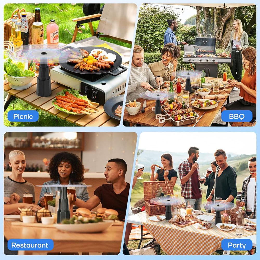 Bug Fans with Holographic Blades, Fly Fans for Tables, Keep Flies Away from Picnic, BBQ, Restaurant, Party, Indoor and Outdoor