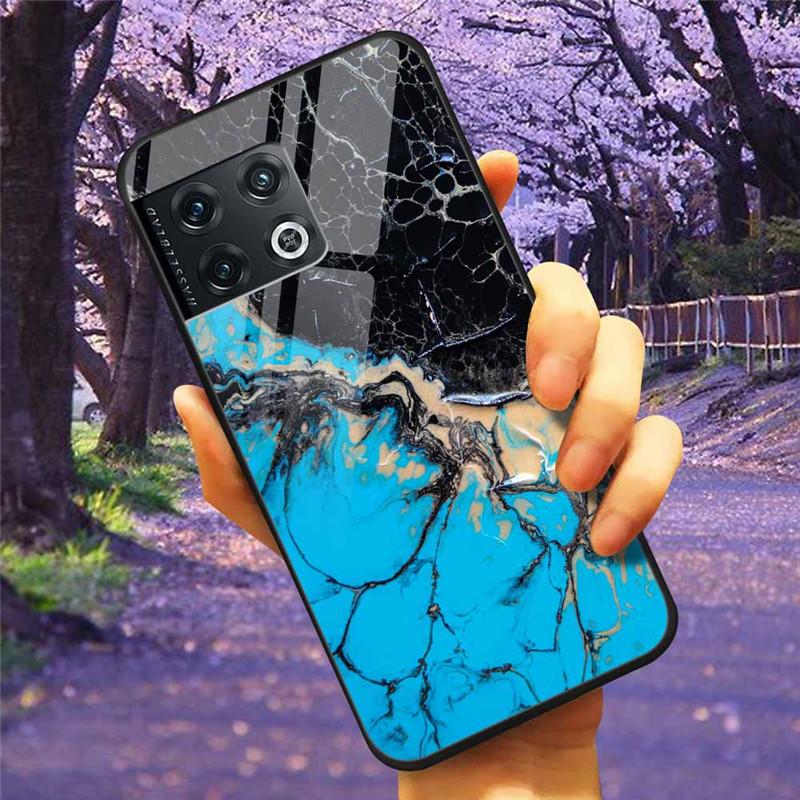 Für OnePlus 10 Pro 5G Hülle 6,7'' Gehärtetes Glas Sternenmarmor Harte Rückseite für One Plus 10Pro Funda Capa Oneplus10pro Coque