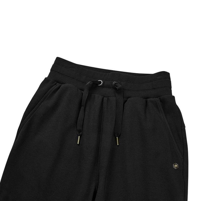 Skechers Solid Color Mid-Rise Comfortable Warm Knit Sports Pants Women Bottoms Carbon-Black P124W007-0018