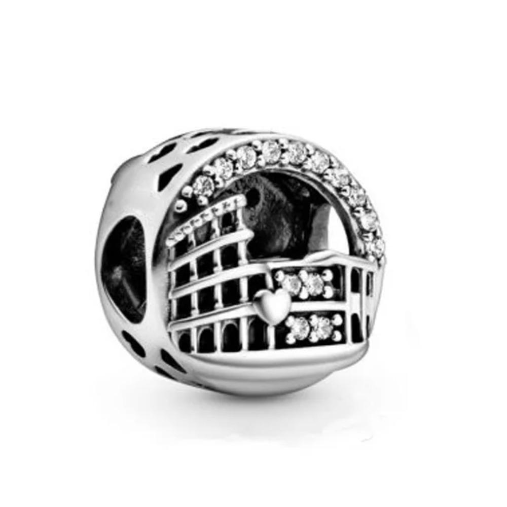 New S925 Silver Flag Balance Tower Charm Pendant for Bracelets Necklaces DIY Women Fine Jewelry Accessories
