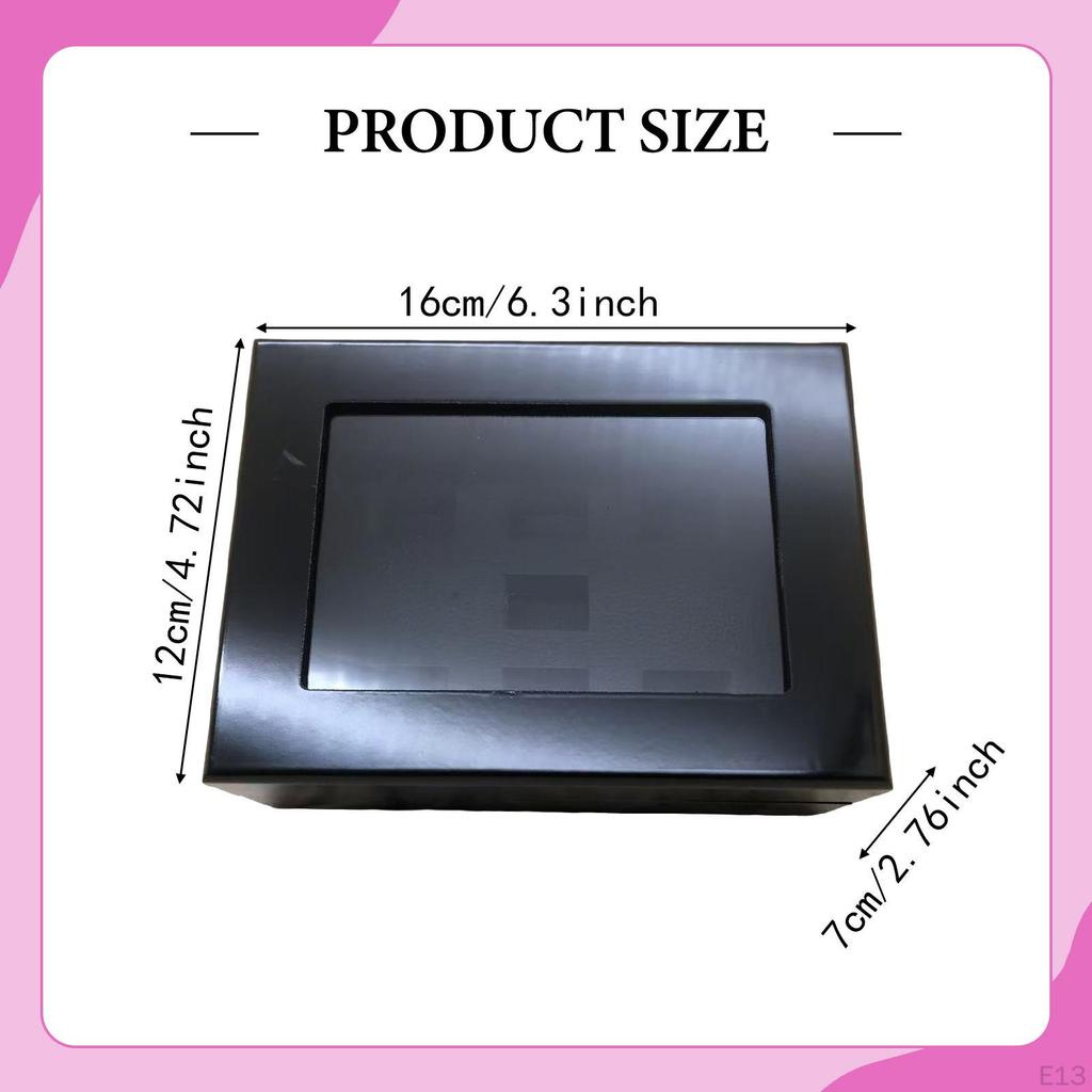 Box with Presentation Stand, Holder, Jewelry Organizer, Wooden Surface Smooth PU Coating,