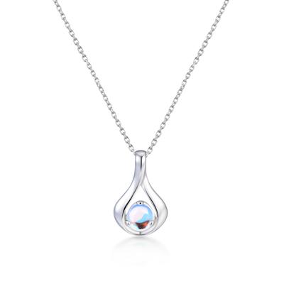 Moonstone Necklace for June Metal Allergy Silver Can Be Worn All the Birthday Gift for Junior High School Girls [PHNIBIRD] Women, Simple, Birthstone,