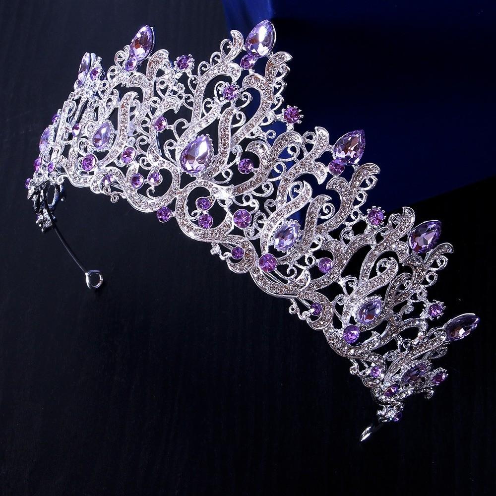 Shiny Silver Princess Tiara Crystal Rhinestone Crown Exquisite Baroque Luxury Crown Wedding