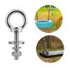 5Pcs Heavy Duty Threaded Rings Screw Eyebolts Stainless Steels Eye Bolts with Nut 10x50mm Long Shoulder Lifting Eye Bolt