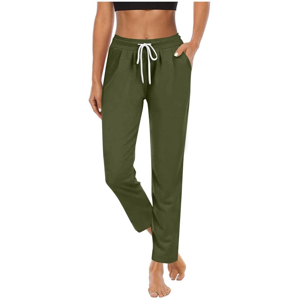 Yoga Pants Women High Waist Straight Leg Joggers Lightweight Hiking Casual Athletic Workout Trousers with Pockets