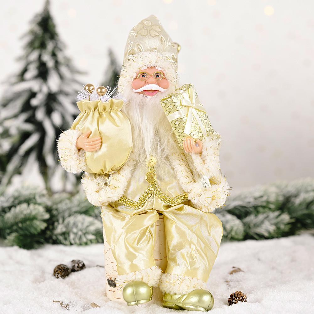 Santa Adorable Sitting Claus Doll Unique Christmas Ornament Perfect For Holiday Decor