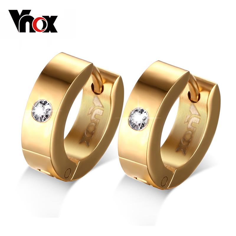 Vnox Orecchini a Cerchio Carini per Donna Uomo Acciaio Inossidabile Ear Cuff Brincos Huggie Gioielli