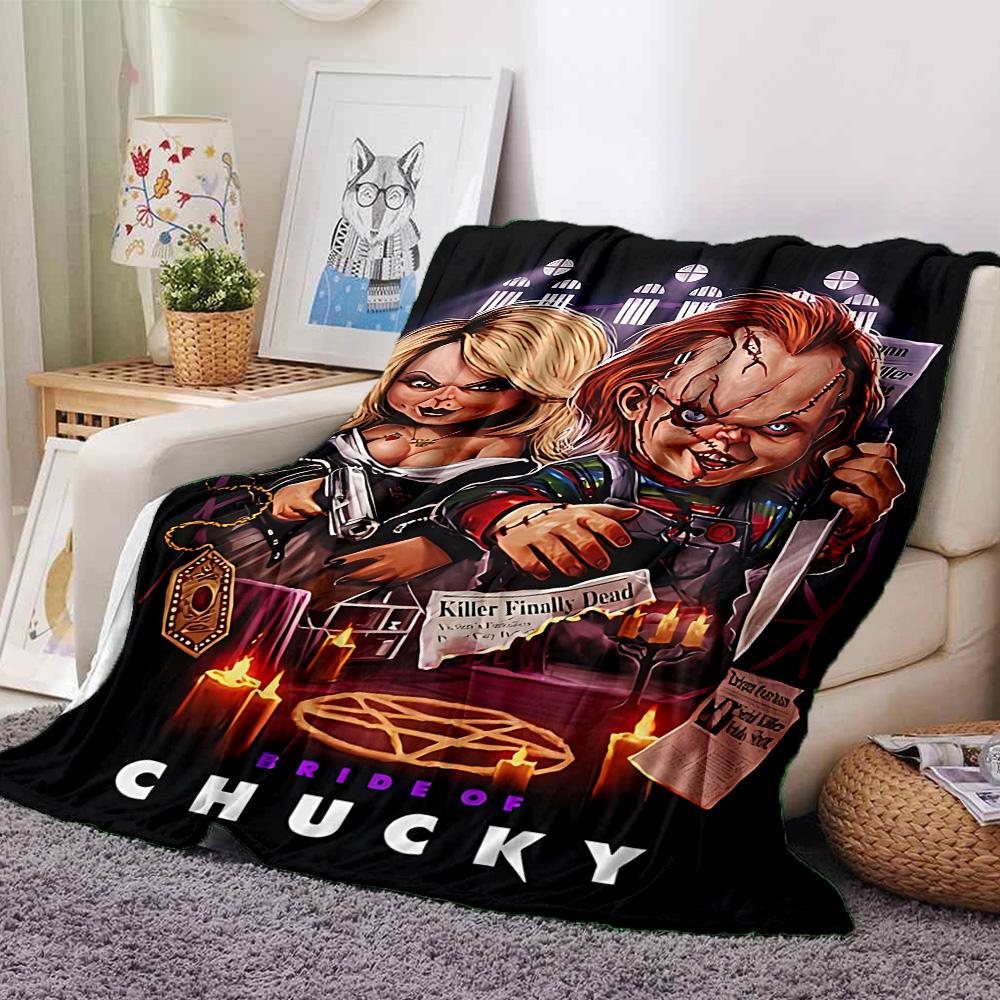 1pc Chuckys Return Flannel Blanket,Ultra Soft Warm Plush Throw for Home Bedroom Bed Sofa Cover Camping Picnic Gift Y72426