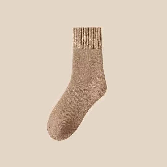 Women's Autumn and Winter Mid-calf Socks with Fleece and Thickened Long Calf Postpartum Socks, Floor Super Thick Warm Fleece Socks