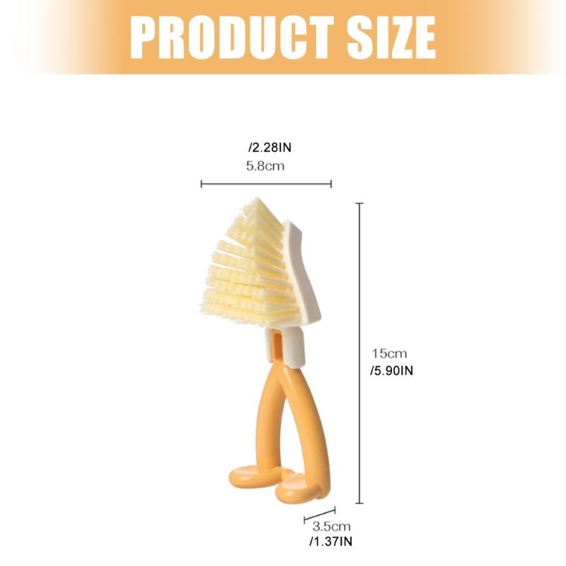 Collapsibles Triangular Cleaning Brush Stands Uprights Storage Multiple Surfaces Scrubber For Stove Sink Corner Cleaning
