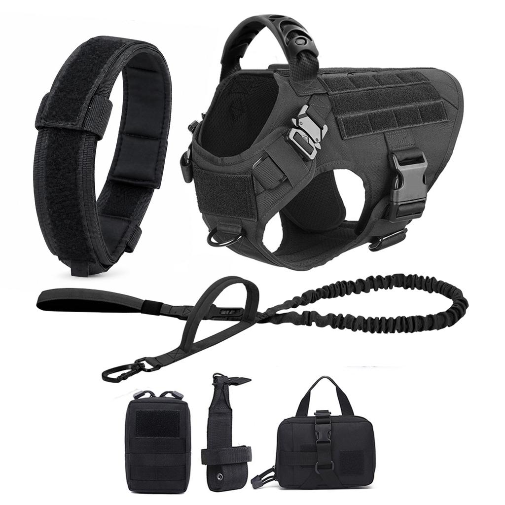 Large Dog Harness And Leash Set Pet German Shepherd Malinois Training Walking Vest Dog Harness And Collar For Medium Large Dogs