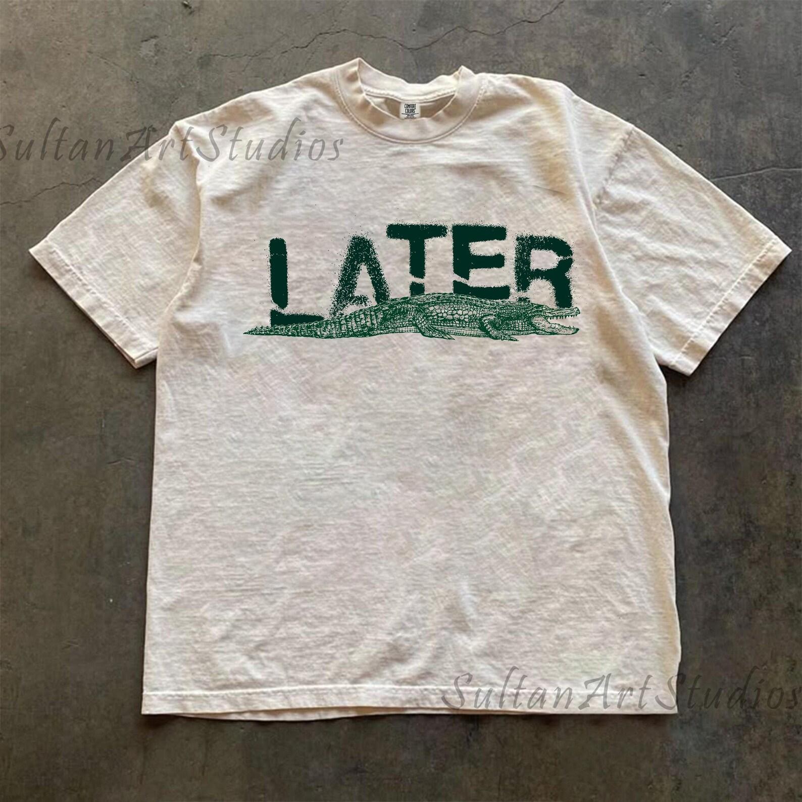 Later Gator Shirt, Funny Alligator T-Shirt, Retro Crocodile Shirt M