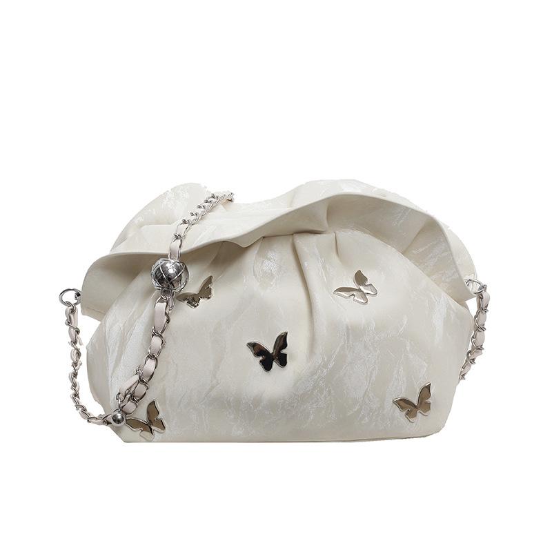 Summer super fire niche pleated cloud bag women 2025 new trendy versatile chain single shoulder messenger bag small bag