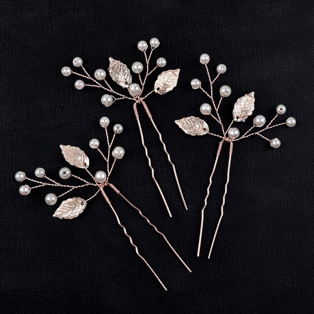 3Pcs Bridal U-shaped Pin Metal Barrette Clip Hairpins Rhinestone Wedding Hairstyle Design Tools Women Wedding Hair Accessories