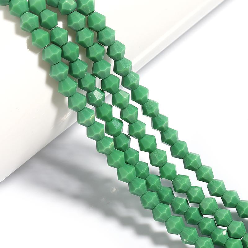 Apx 95pcs/Strand 4mm Shiny Crystal Beads Bicone Beads Faceted Glass Beads Loose Spacer Beads for Bracelet DIY Jewelry Making