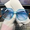 New Women'S Large Frame Square Sunglasses Women Fashion Transparent Film Sun Glasses Summer Trend Eyewear Uv400
