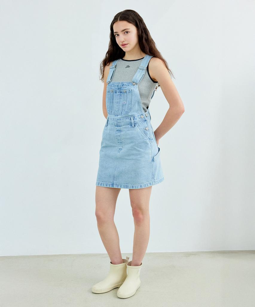 Lee Women'S Denim Overalls Skirt Indigo Medium