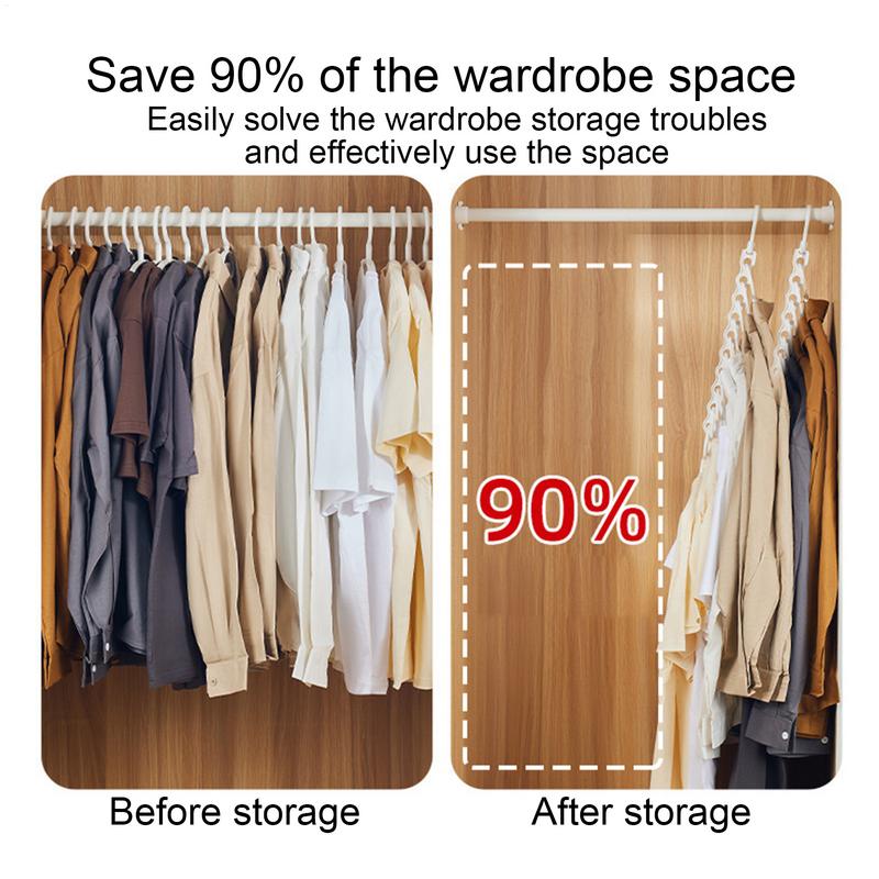 10-hole 10pc Space Saving Hanger 360 Rotating Hanger Multi-function Folding Hanger Wardrobe Drying Clothes Clothes