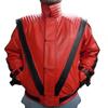 NOORA Men's RED & BLACK Leather Jacket | Michael Jackson Thriller Leather Jacket | Bio Color Biker Jacket | Best Gift For Mj Fans