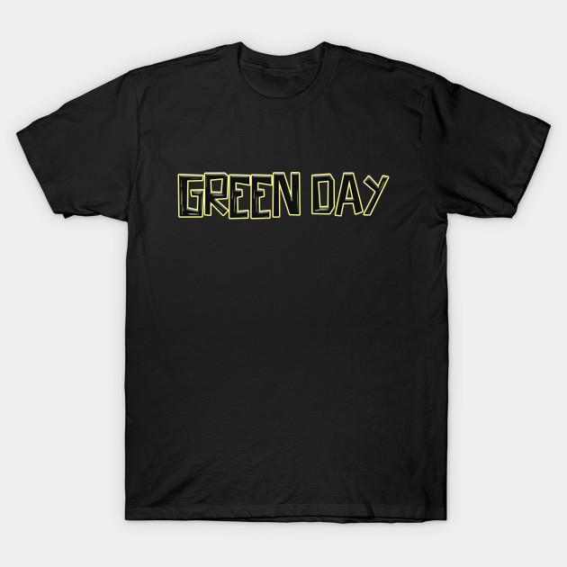 

Men Black Print T-shirt Green Day - Typography No-Cut Transfer Paper Print Cotton Tshirt 2XL чорний