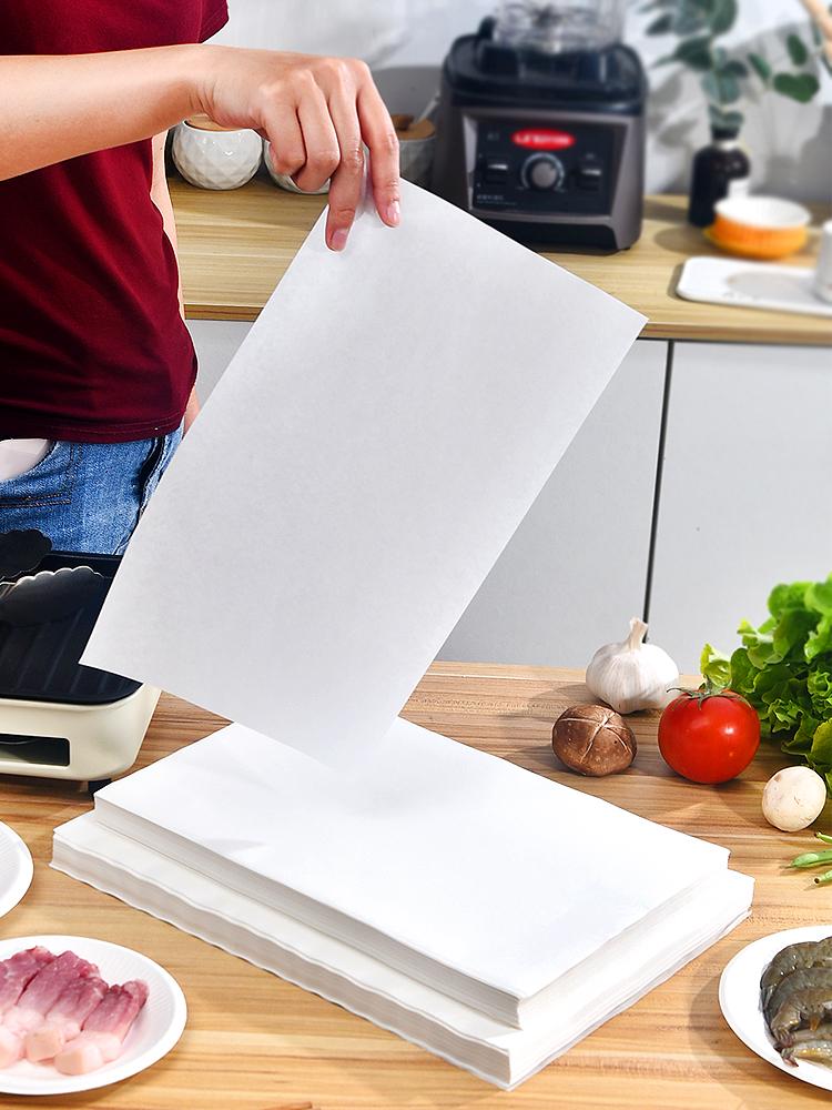 Rectangular Non-Stick Disposable Baking Paper for Oven, Cake, and Barbecue Oil Absorption.