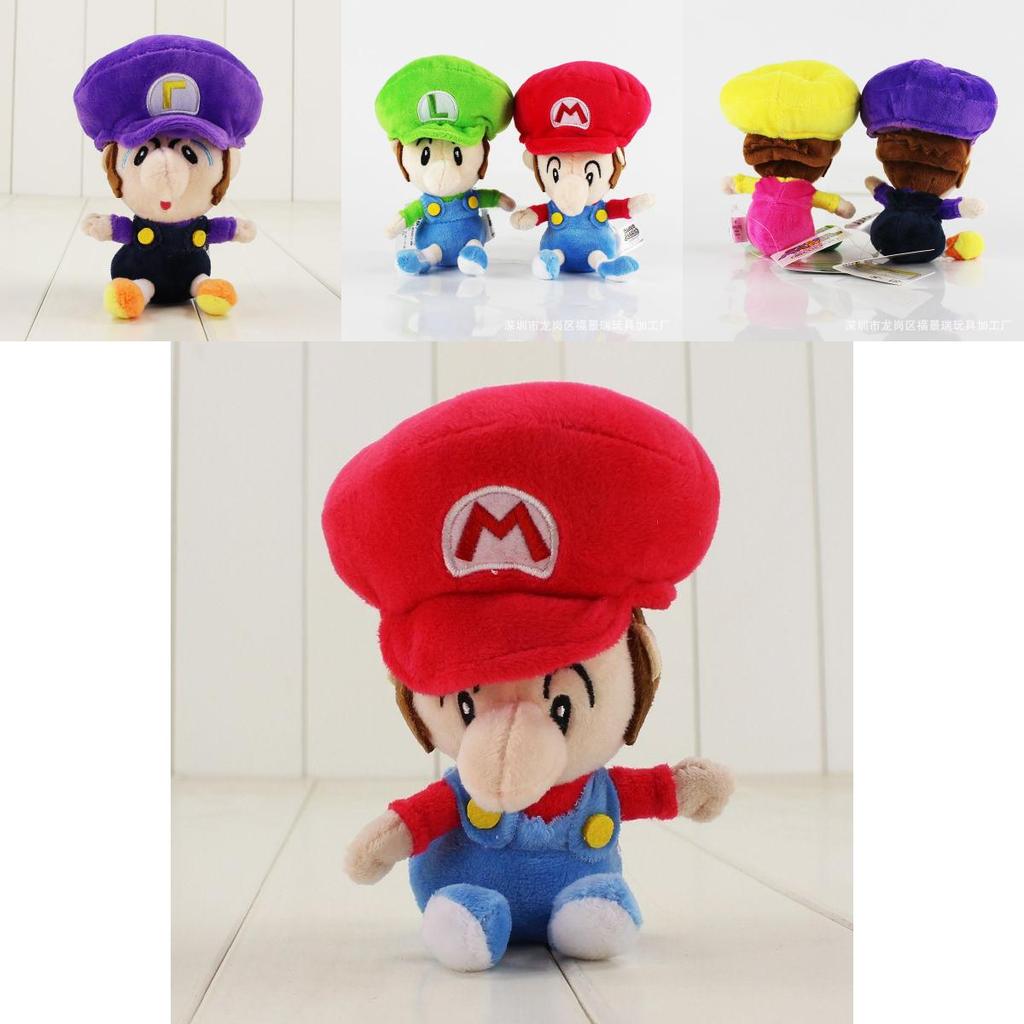 Niedliches Super Mario Bros Baby Mario Luigi Plüschtier, 17 cm, Geschenk