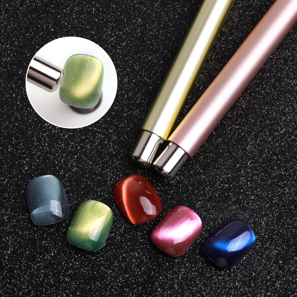 Dwustronny pisak do zdobienia paznokci - Design 3D Cat Eye Stalowa kulka Końcówka magnetyczna Bezzapachowy do salonu i domowego manicure Pedicure DIY