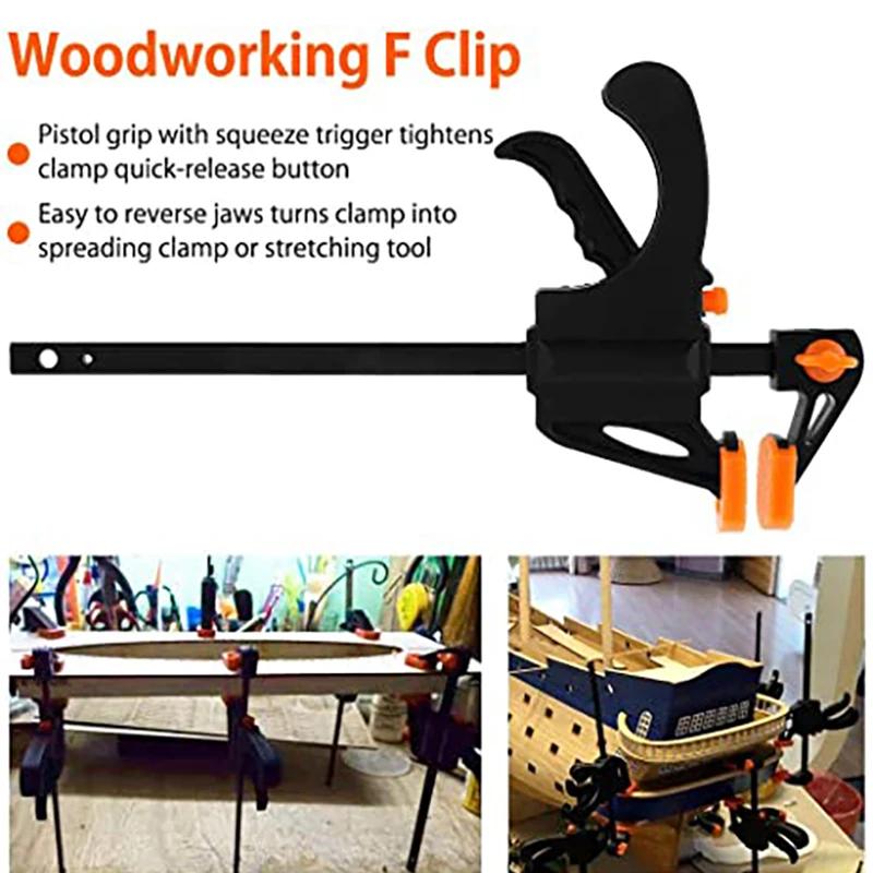 4/6/8/10/12/18/24 Inch 1Pc Woodworking Work Bar F Clamp Clip Set Hard Quick Ratchet Release DIY Carpentry Hand Tool Gadget