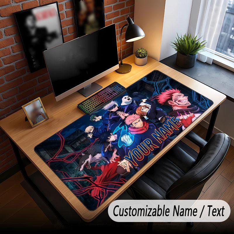 Custom Name Extended Mouse Pad,Jujutsu Kaisen Gaming Desk Mat For Home Office Desktop Decor