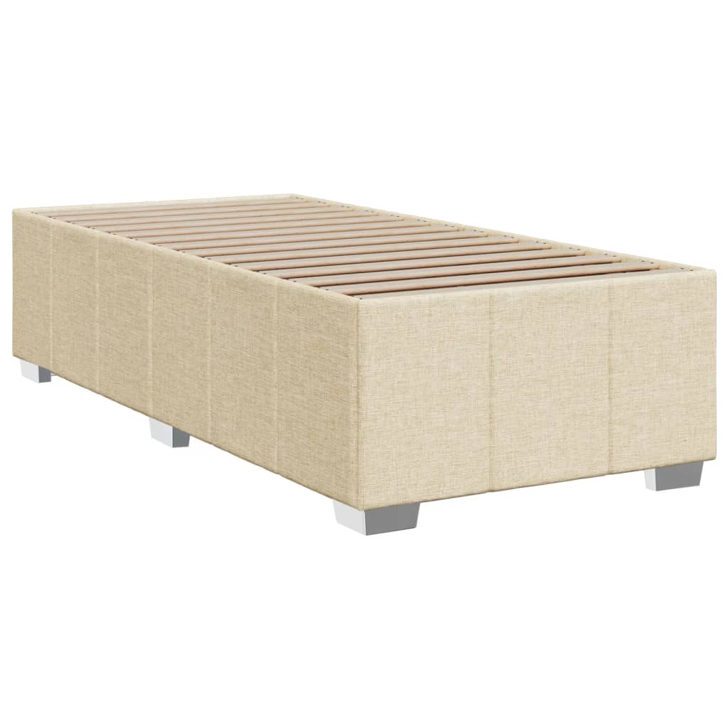 Box Spring Bed with Mattress Cream 100x200 cm Fabric