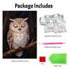 Sparkling Pearl Painting on Stretched Frame Sleeping Owl at Night DIY Bead Art Canvas Relaxing Hobby Gift for Craft Lovers Home Decor