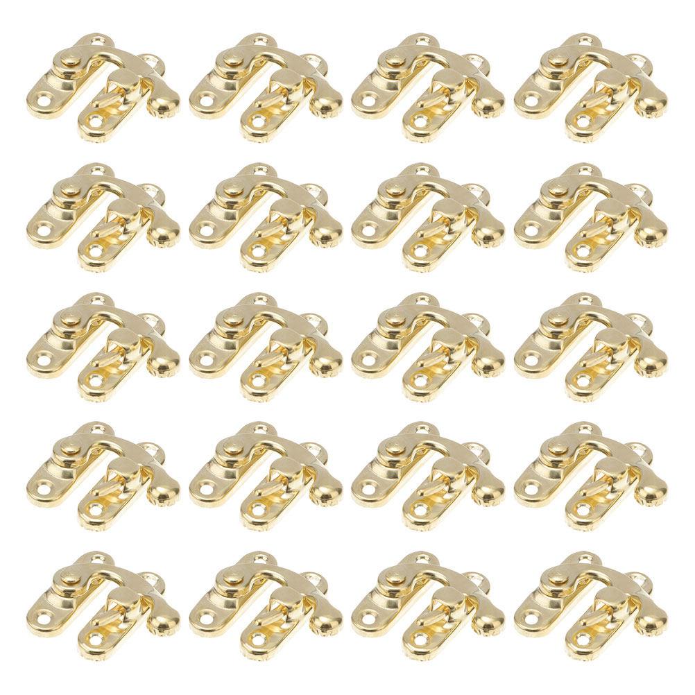 20Pcs Vintage Horn Lock Wood Metal Hasp Clasp Latch Toggle Latch for Jewelry Box Toolbox Cabinet Door Craft