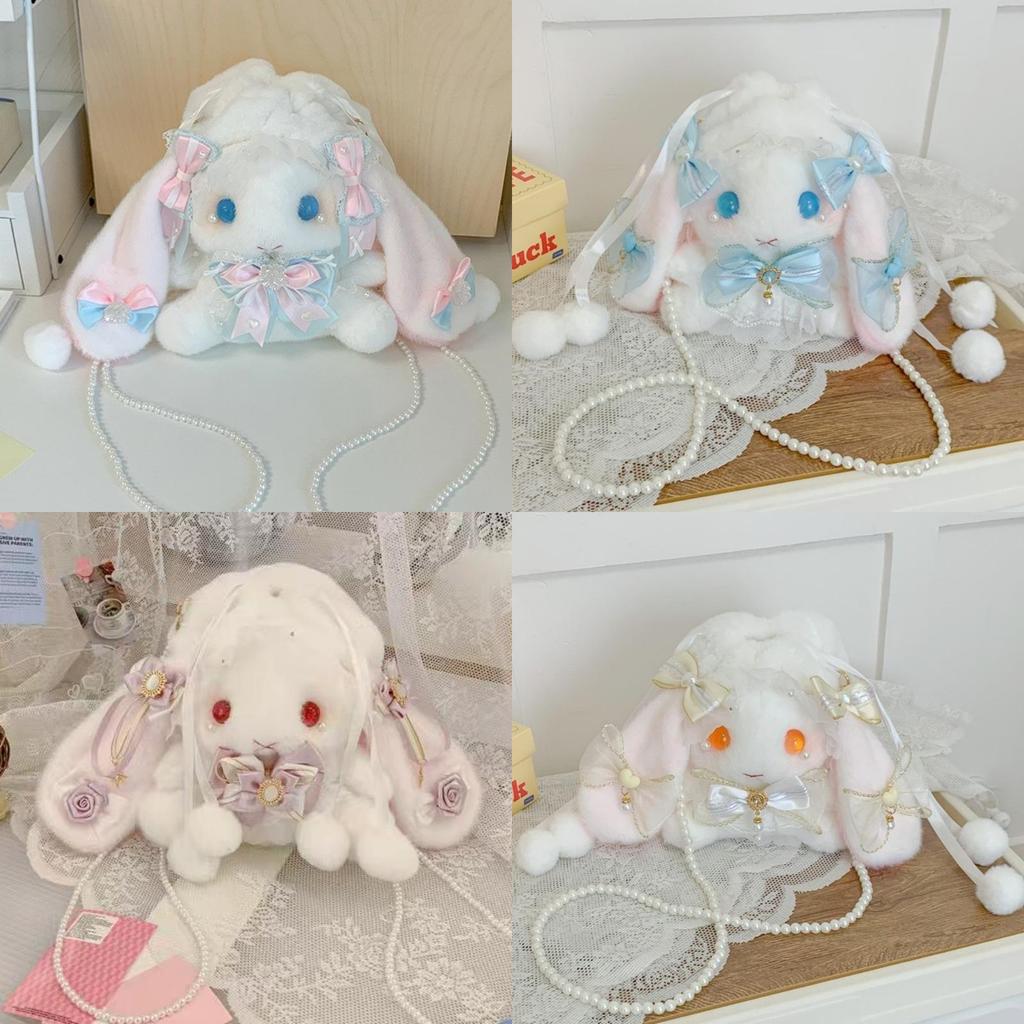 Lolita Plush Bunny Bag With Bow For Daily Use And Collectors Style