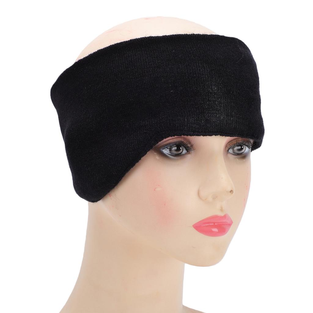 Sleeping Ear Cover Winter Warm Double Layer Noise Reducing Cozy Fleece Lined Ear Muffs for Sleeping Sports Black