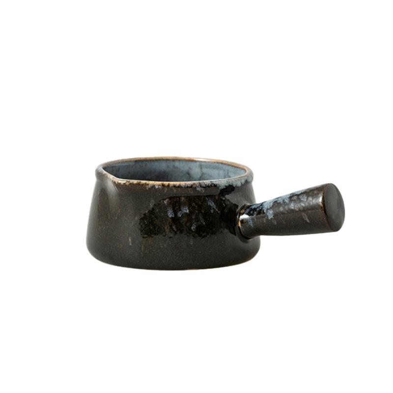 1 шт. Соусница Гладкая С изменением цвета в печи Повседневная Блюдо Экономия места Японская Настольная С ручкой Легко моющаяся Винтажная Пищевая 100x35мм серый