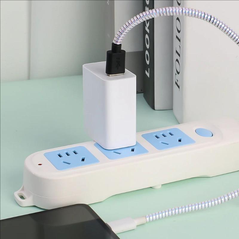 1.4M Cable Protector for iPhone,USB Charger Cord Cover, Prevents Fraying,Pet Damage, Colorful Data Line Protective Sleeve for Home, Car, Office