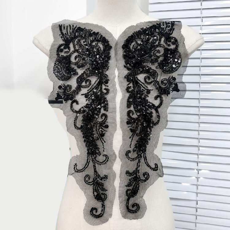 1pair Stylish Embroidered Sequins Patches Elegant Embellishments Patches for Fashion Projects and Event