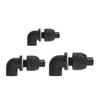Screw Joint Aquarium Outlet Elbow Fitting for Fishtank Water Return Use, Dark Plastic Elbow Body with Visible Seal Detail