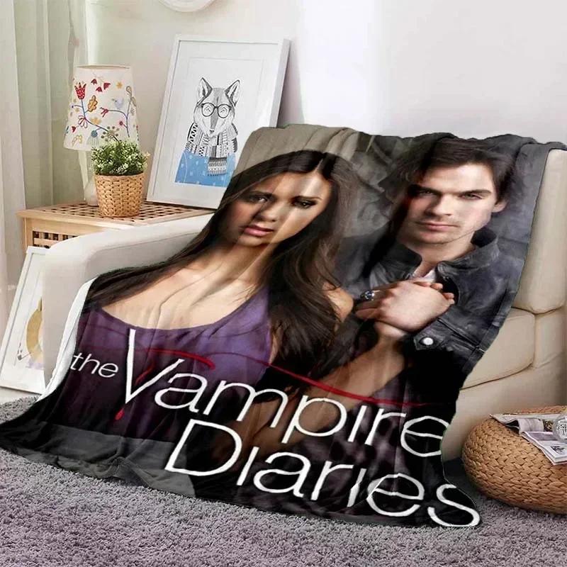 The Vampire Diaries 3D Printed Flannel Plush Blanket Bedspread Sofa Lazy Blanket Outdoor Lunch Break Blanket Travel Quilt Cover