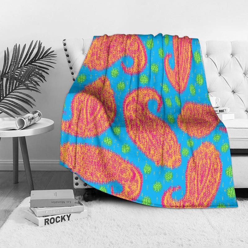 Coperta Plaid con Stampa Paisley per Divano Letto con Disegno Floreale Copriletto per Soggiorno Camera da Letto Bambini Ragazzi Regalo