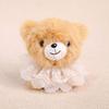 Doll Pendant Plush Lace Collar Bear Keychain with Metal Bead Chain Portable Bag Hanging Charm Soft Skin-Friendly Plush Doll Accessory