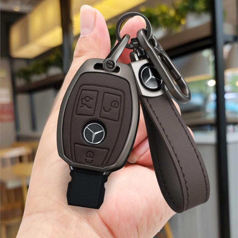 Zinc Alloy Leather Car Key Case Cover Shell Bag For Mercedes Benz A B C E Class GLS GLA GLK GLC CLS CLA W204 W205 W212 W463 W176 CH1